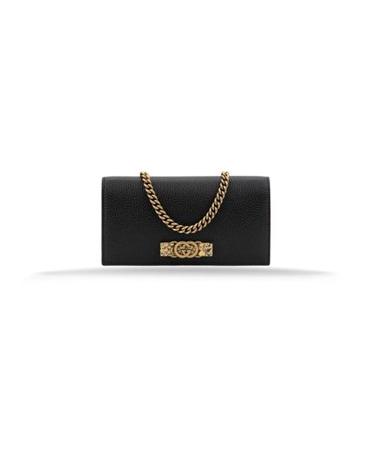 Gucci Black Ledertasche Mit Schulterriemen Und Kartenfächern