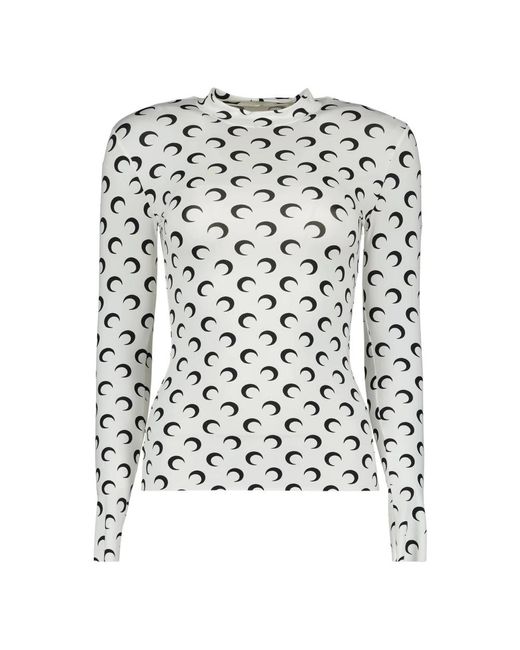 MARINE SERRE Long Sleeve Tops in het Black