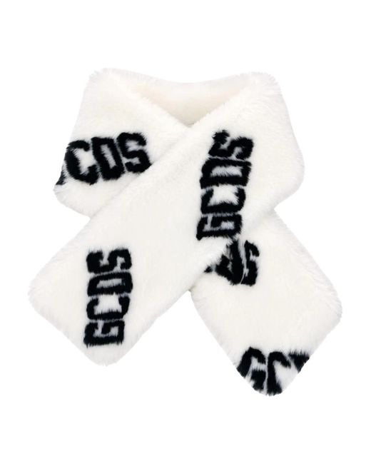 Gcds Accessoires ,Wit ,Polyester Sjaal Met Logo in het Black