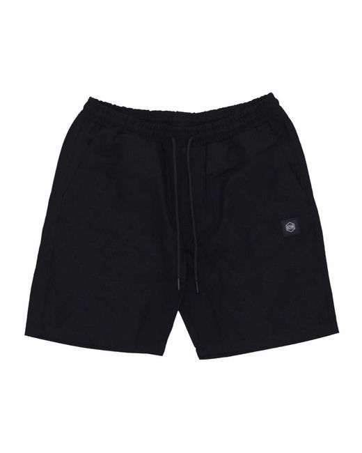 DOLLY NOIRE Schwarze Ripstop Jogger Shorts in Black für Herren