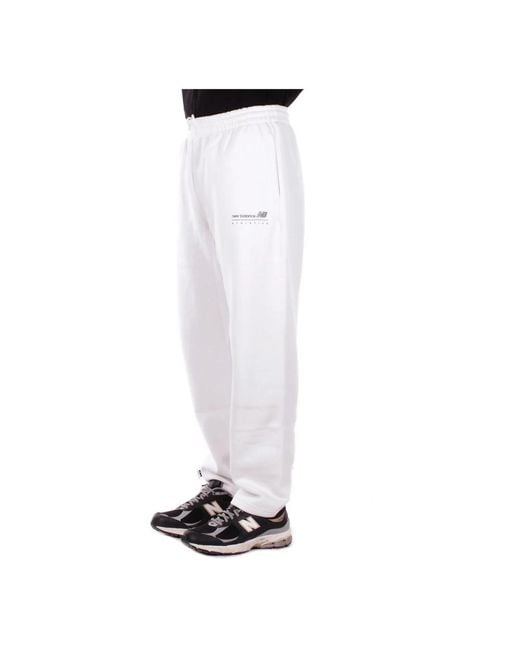 New Balance Slim-Fit Trousers in het White voor heren