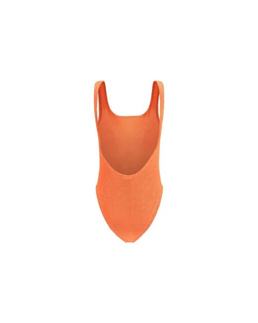 Hunza G Polyester Eendelig Badpak in het Orange