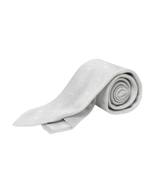 Altea Accessoires ,Grijs Stippen Zijden Stropdas in het Metallic voor heren