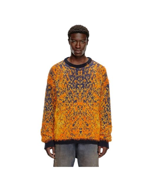 Round-Neck Knitwear DIESEL de hombre de color Orange