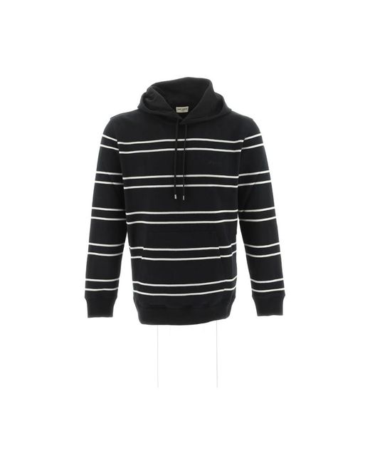 Saint Laurent Black Striped Hoodie for men