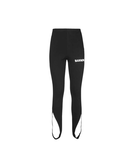 Barrow Black Leggings mit logo-print und knöchelbündchen