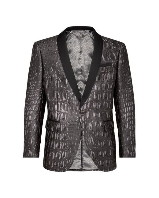 Billionaire Jassen ,Grijs ,Leer Blazer Elegant in het Black voor heren