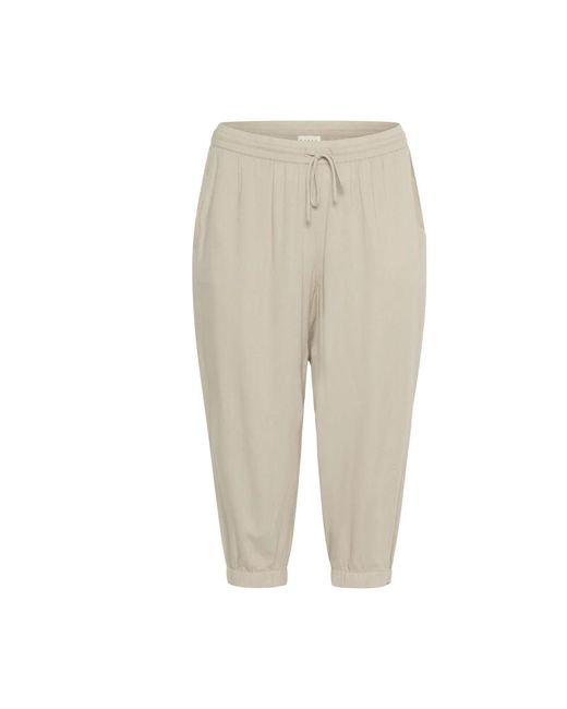 Cropped Trousers di Kaffe in Natural