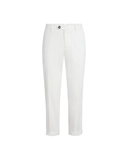 Brunello Cucinelli White Slim-Fit Trousers for men