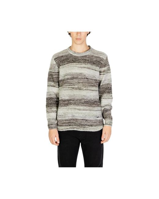 Gianni Lupo Gray Round-Neck Knitwear for men