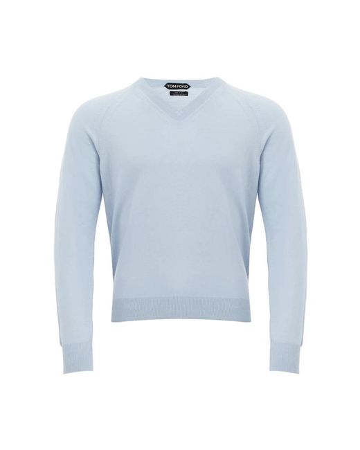 Knitwear > v-neck knitwear Tom Ford pour homme en coloris Blue