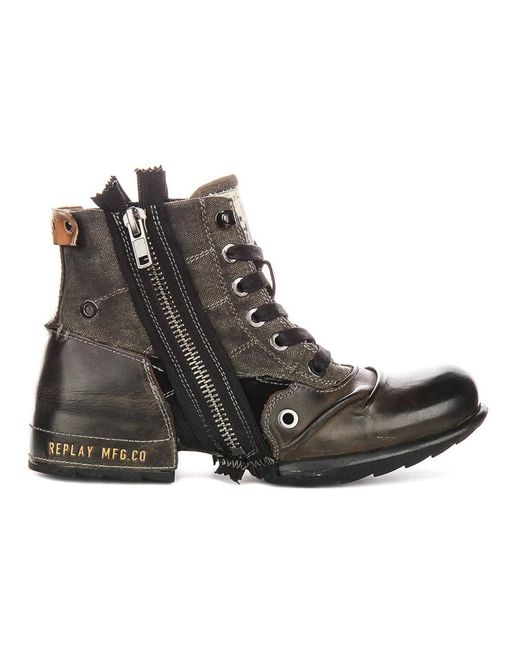 Replay Brown Lace-Up Boots for men