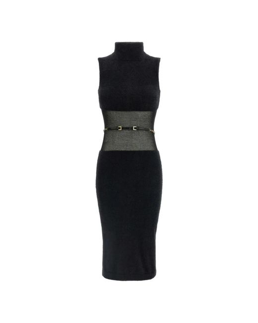 Midi Dresses Elisabetta Franchi de color Black