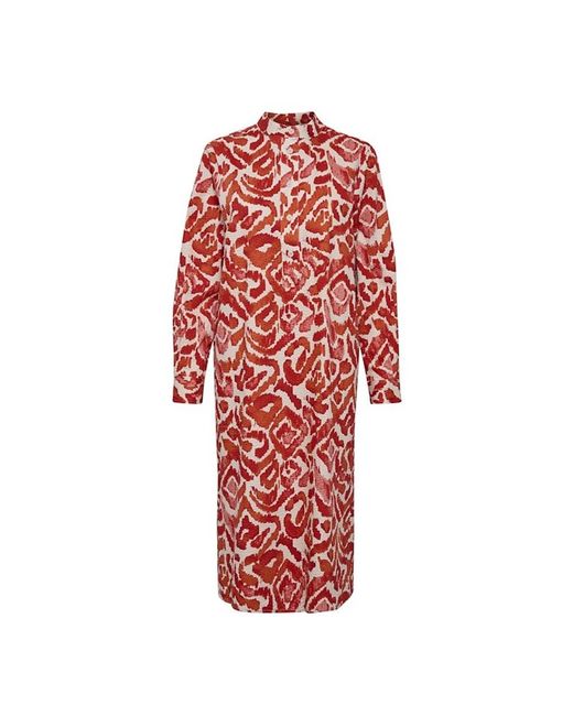 Part Two Red Stilvolles Midi-Kleid mit Grafischem Print
