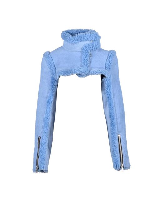 LAQUAN SMITH Jassen ,Blauw ,Leren Jas in het Blue