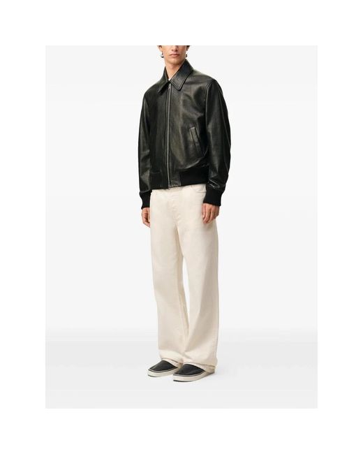 AMI Black Leather Jackets for men