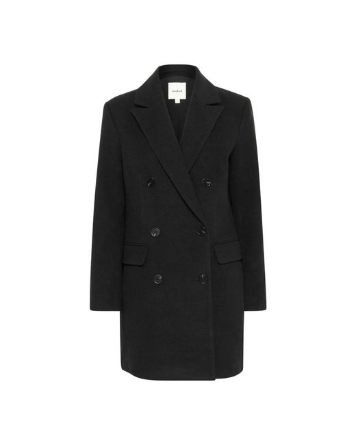 Soaked In Luxury Black Double-Breasted Coats