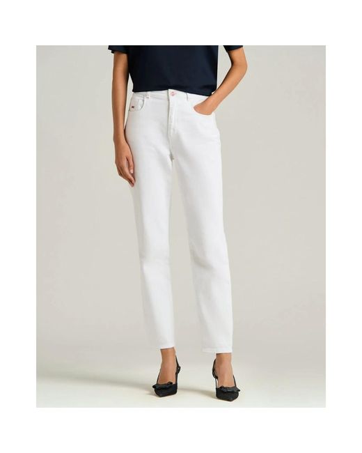 Kiton Slim Denim Broek in het White