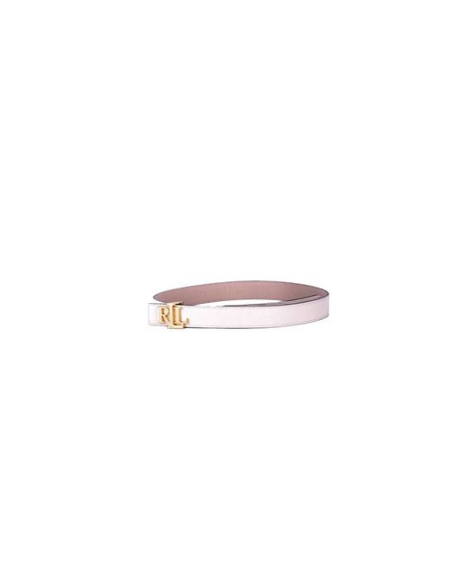 Ralph Lauren Pink Gelber wendbarer logo-gürtel mit schnalle