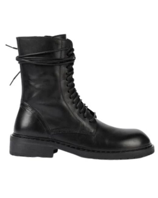 Ann Demeulemeester Black Lace-Up Boots for men
