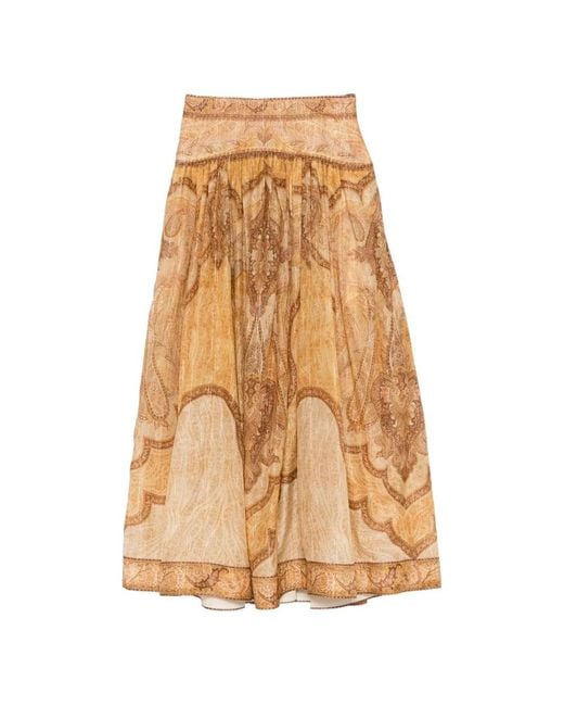 Zimmermann Rokken ,Geel ,Katoen Wanderlust Maxi Rok in het Natural