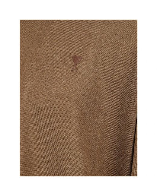 AMI Brown Round-Neck Knitwear for men