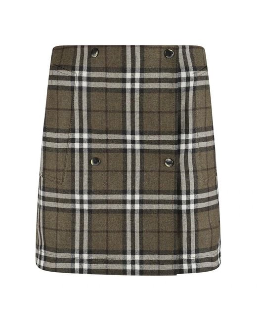 Burberry Green Short Skirts