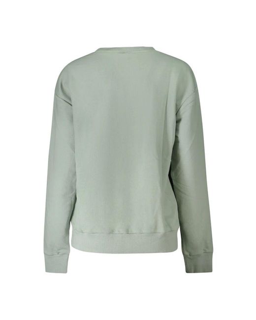 Fila Green Grüner langarm-sweatshirt mit besticktem logo