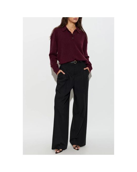 Anine Bing Purple V-Neck Knitwear