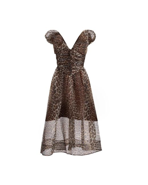 Ganni Brown Midi Dresses