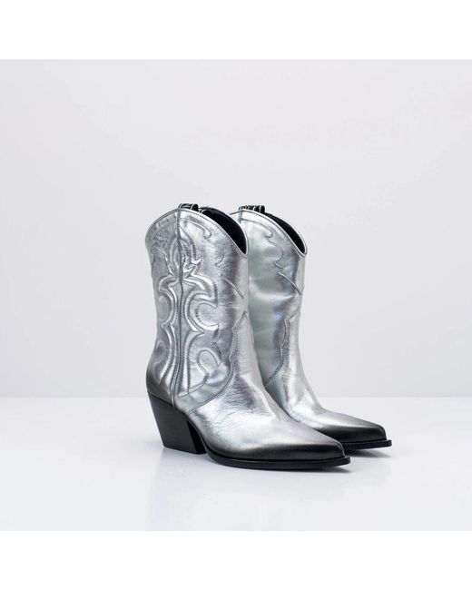 Elena Iachi Gray Cowboy boots