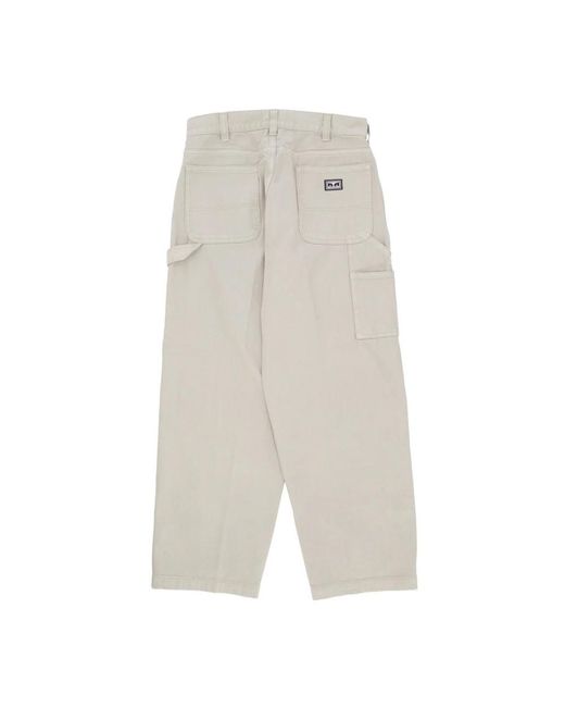 Obey Gray Wide Trousers for men
