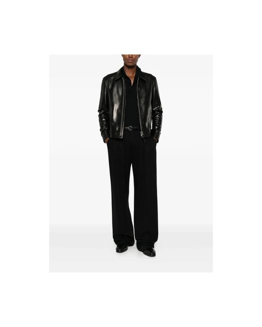 Tom Ford Nappa Grain Leren Bikerjack in het Black voor heren