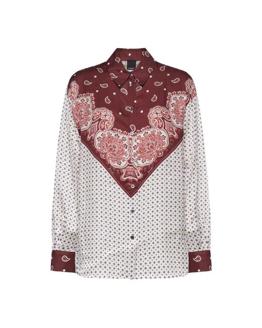 Pinko Overhemden ,Veelkleurig ,Shirt Met Stijlmotief En Geplaatste Print in het Multicolor