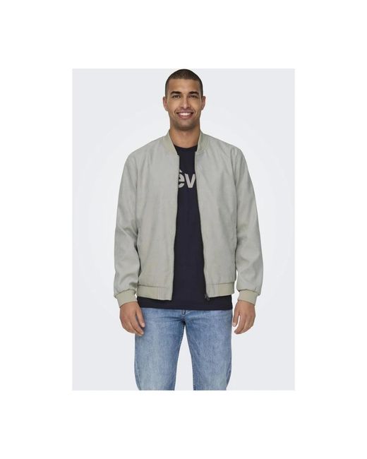 Bomber Jackets Only & Sons pour homme en coloris Gray