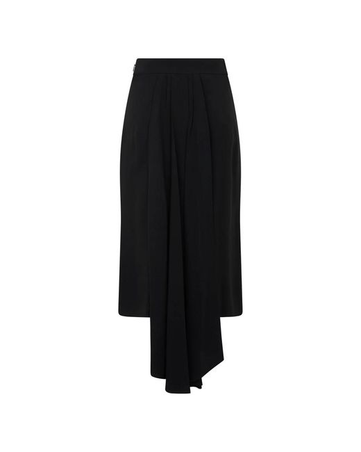 Moschino Asymmetrische Midi-Rok Met Hoge Taille in het Black