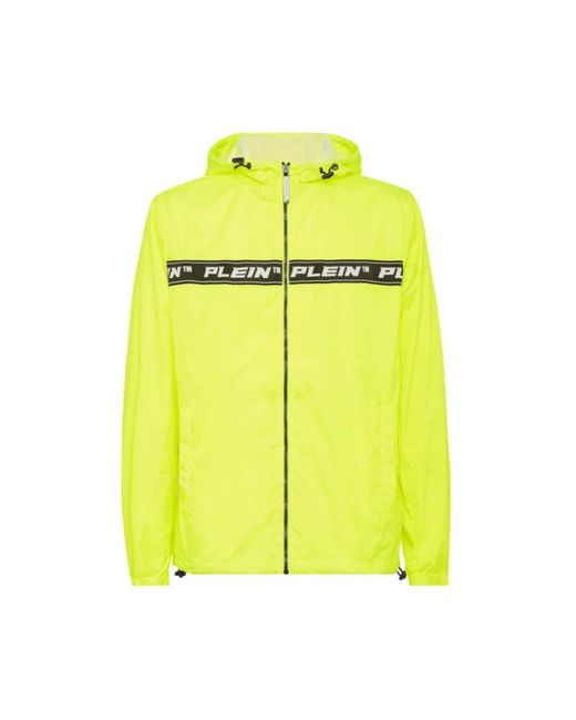 Philipp Plein Gelbe Nylon Windbreaker Kapuzenjacke in Yellow für Herren