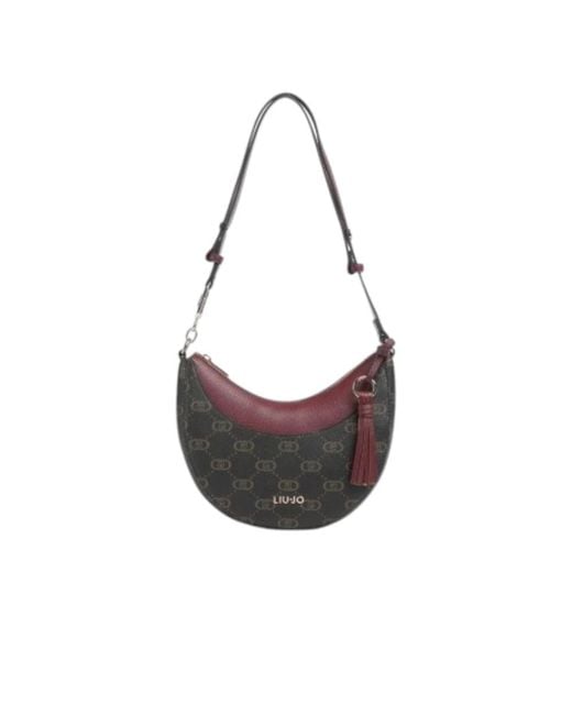 Liu Jo Brown Hobo Schultertasche Mit Reißverschluss