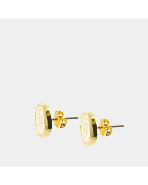 Marc Jacobs Metallic Messing Knopf Stud Ohrringe