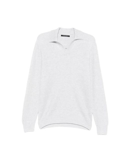 Tagliatore White V-Neck Knitwear for men