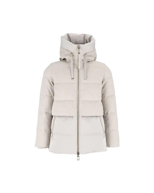 DUNO Keiko Hooded Puffer Jacket in het White