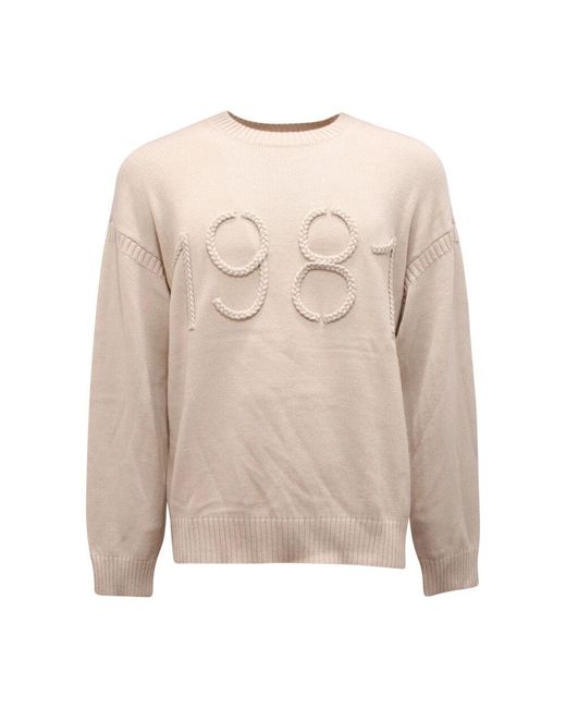 Armani Wollpullover Stil 6R1Mxp 1Mmaz in Natural für Herren