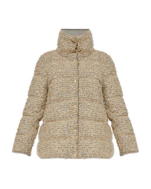 Moncler Tweed Donsjack Cochelle in het Natural