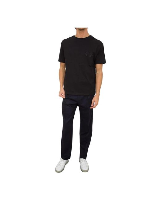 Etro Tops ,Zwart ,Katoen Logo T-Shirt in het Black voor heren
