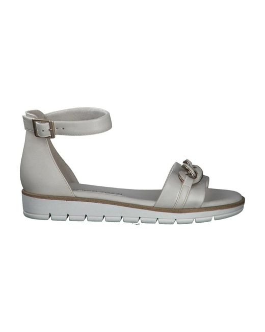 Marco Tozzi Metallic Flat Sandals