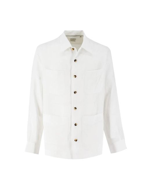 Casual Shirts di Brunello Cucinelli in White da Uomo