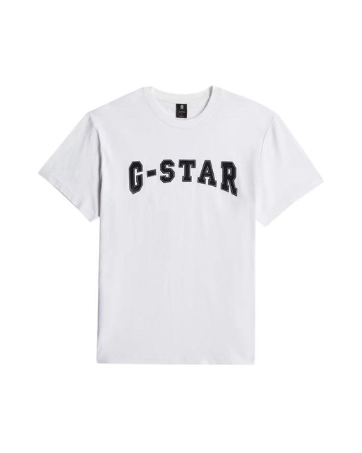 G-Star Grafik Logo T-Shirt in White für Herren