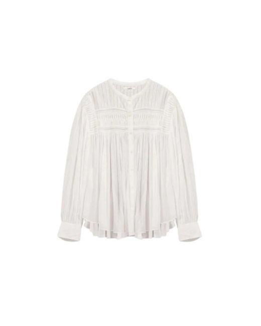 Isabel Marant Overhemden ,Wit ,Katoen Plalia Blouse in het White