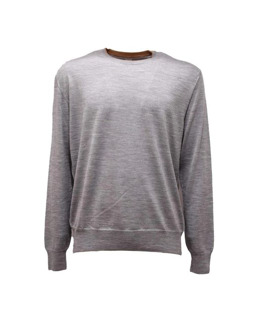 Eleventy Gray Round-Neck Knitwear for men