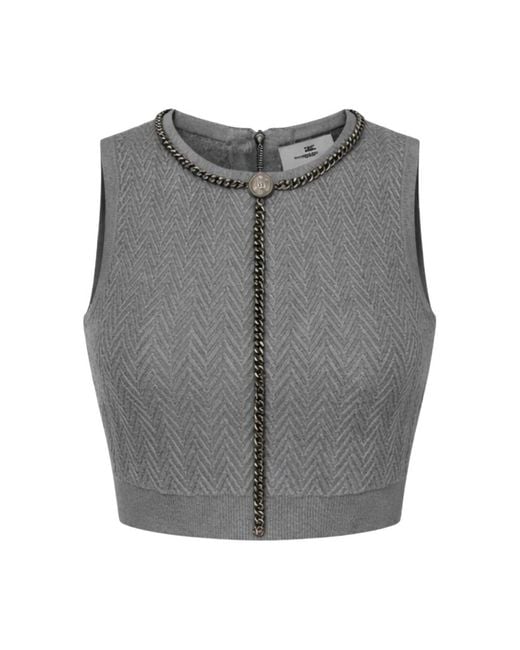 Elisabetta Franchi Gray Sleeveless Tops